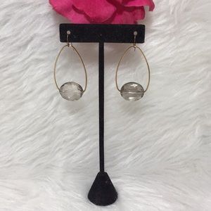 Swarovski Crystal Gold Tone Oval Hoop Earrings